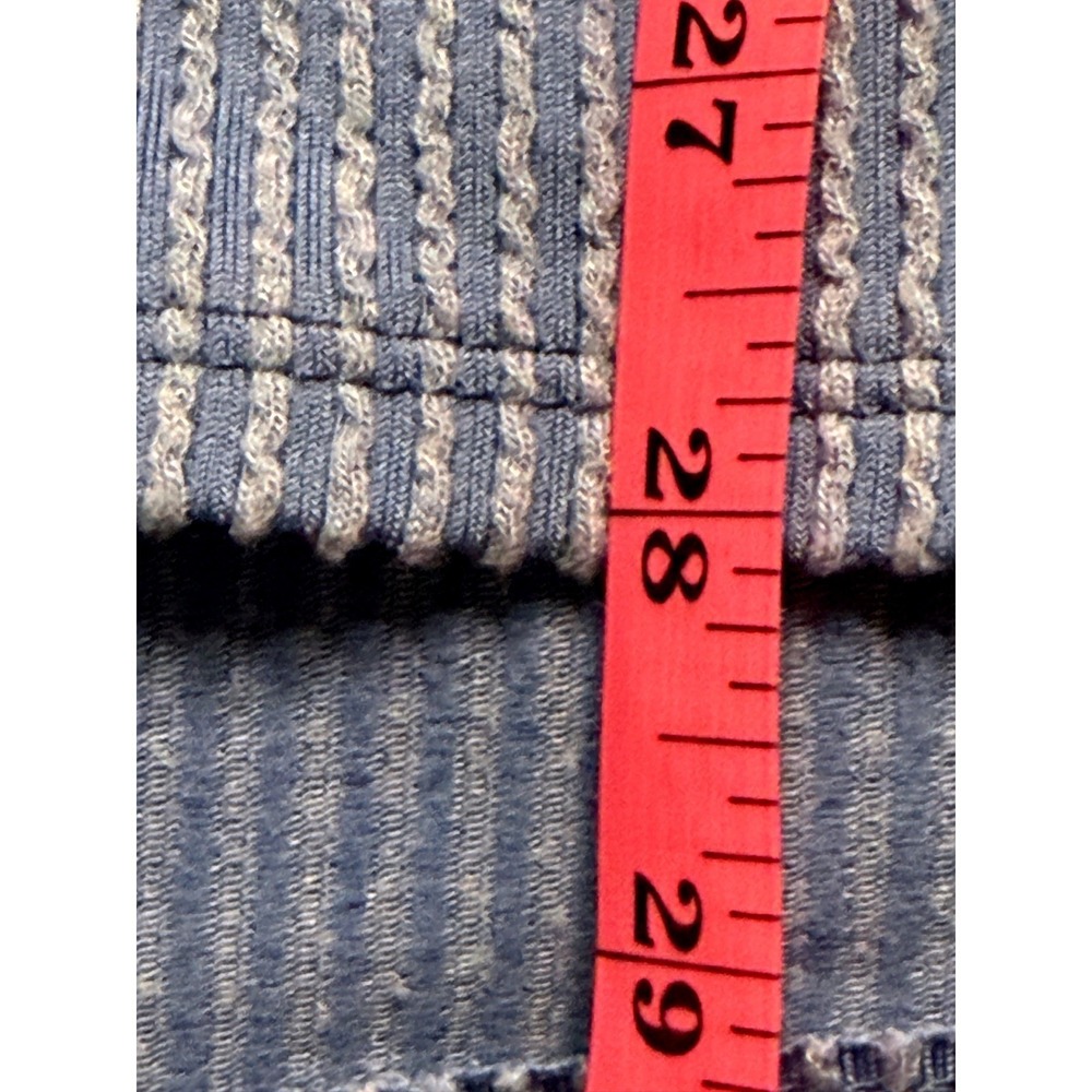 HEIMISH USA Blue Ribbed Knit V Neck Hoodie Tunic Top Plus Size 1XL Gorpcore - Picture 5 of 13